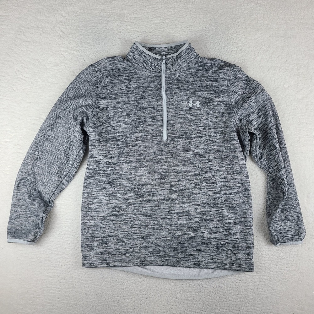 Under Armour Sweater Mens XL Gray Heathered Loose Coldgear Performance Tech Golf